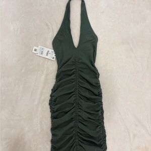 Zara Dark Green Backless Dress
